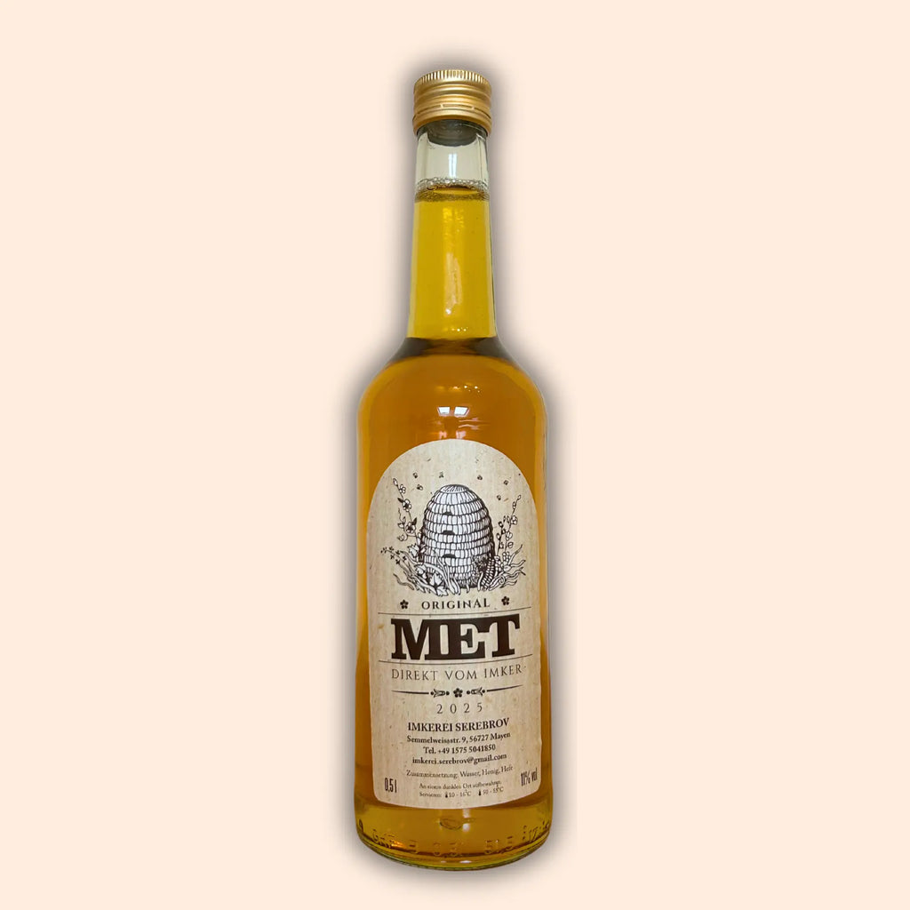 Honigwein Met lieblich 500 ml von Imkerei Blütenstolz, Vorderseite