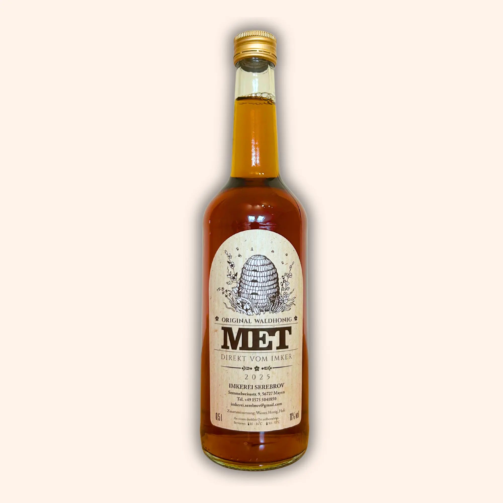 Honigwein Met aus Waldhonig 500 ml von Imkerei Blütenstolz, Vorderseite